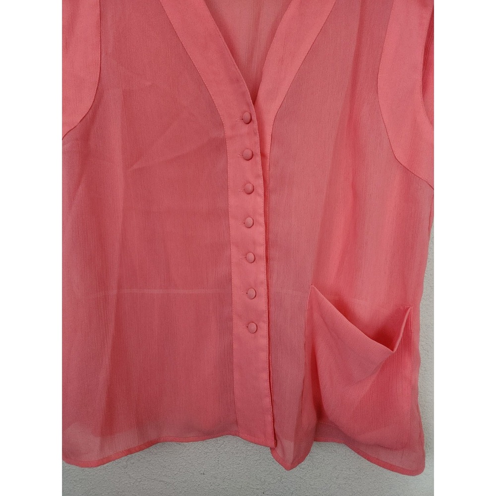 Vintage 90s‎ Victorias Secret Gold Label Sheer Pajama Top Coral Womens Small - Picture 3 of 8